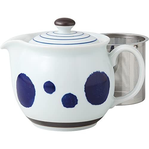 Hasamiyaki 14049 Teapot, Round Crest Line Pattern (Super Stainless Steel with Tea Strainer) Capacity: Approx. 15.9 fl oz (450 ml), Made in Japan