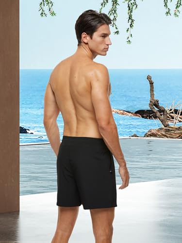 Arcweg Homme Short de Bain Sport Bermuda Séchage Rapide Garçons Court de Plage Natation Casual avec Cordon Réglable Élastique Noir M(EU) – vue 3
