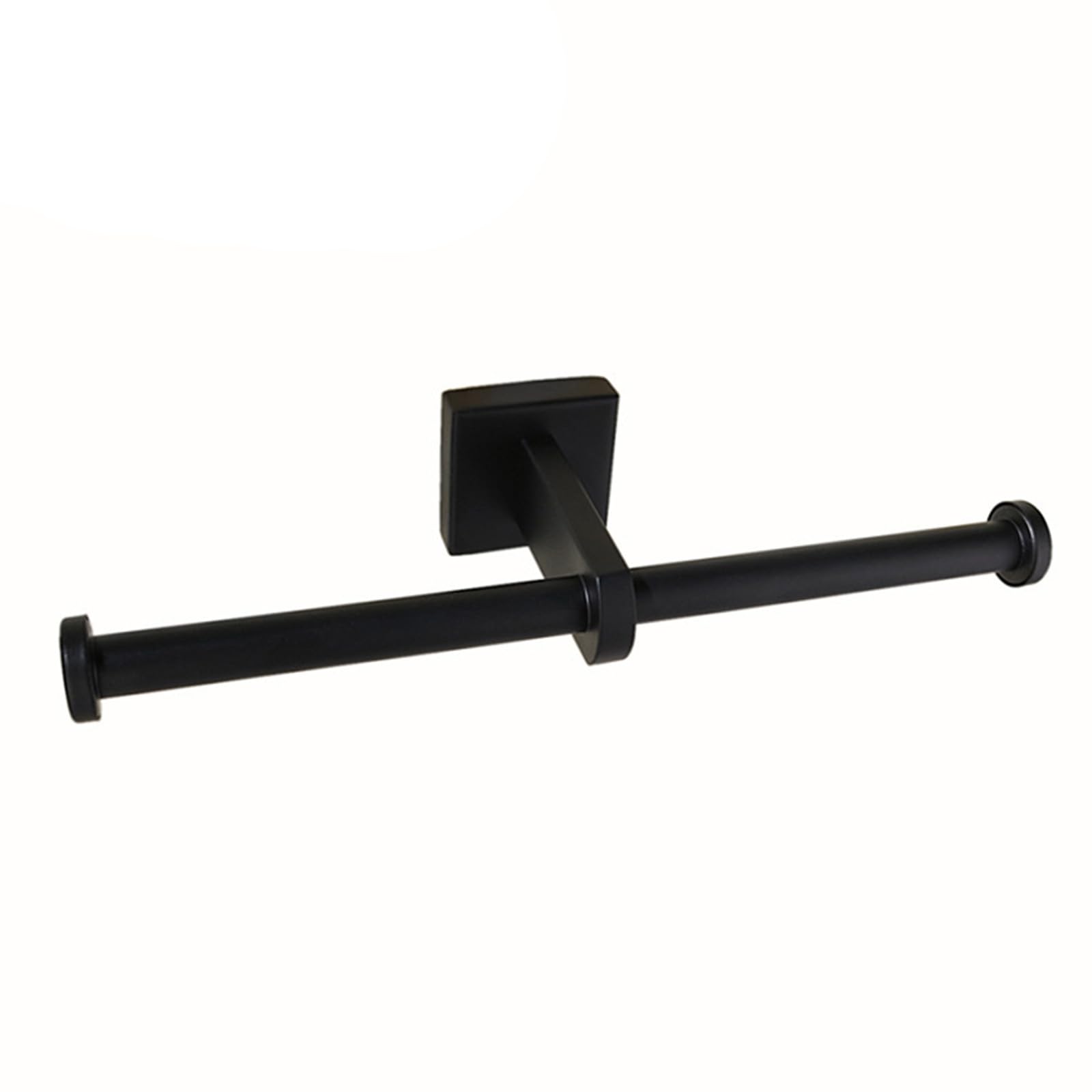 CMBSSTFC Soporte de Papel higiénico de Doble Anillo montado en la Pared de Acero Inoxidable para WC, instalación de perforación Negra, Estante de pañuelos, portarrollos de baño