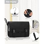 Relavel Travel Hanging Toiletry Bag for Men Women Travel Kit Shaving Bag Waterproof Large Makeup Bag Wash Bag Makeup Organizer Cosmetic Case for Bathroom Shower Black - Image 3
