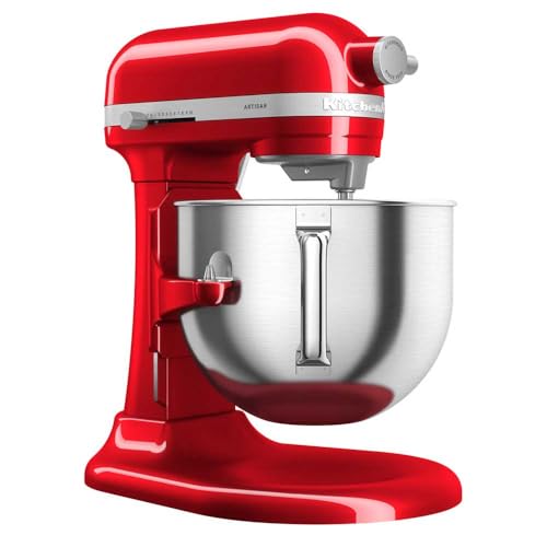 Image of KitchenAid 6.6L Bowl-Lift Stand Mixer, Candy Apple Red - Stainless Steel Whisk, Flat Beater, Dough Hook, Double-Sided Flex Edge Beater & Pouring Shield