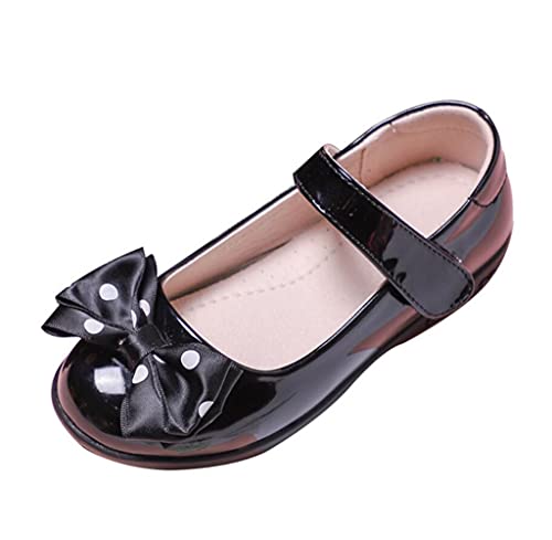 Girl's Mary Jane Ballerina Flat School Uniform Oxford Front Bow Princess Dress Shoes (Toddler/Little Kids)