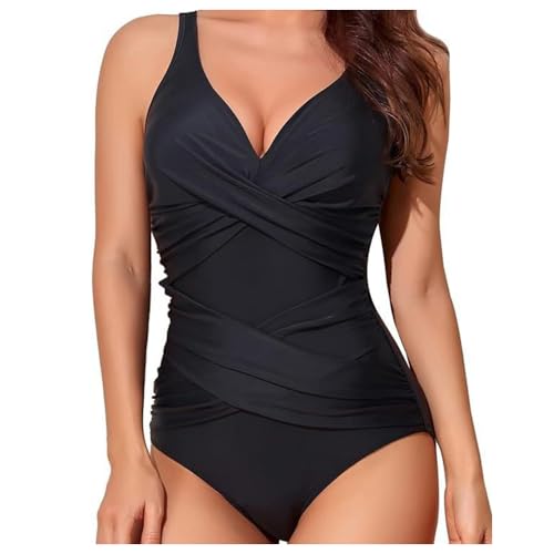 One Piece Swimsuit Women Tummy Control Adjustable Shoulder Straps V Neck Womens One Piece Swimsuits