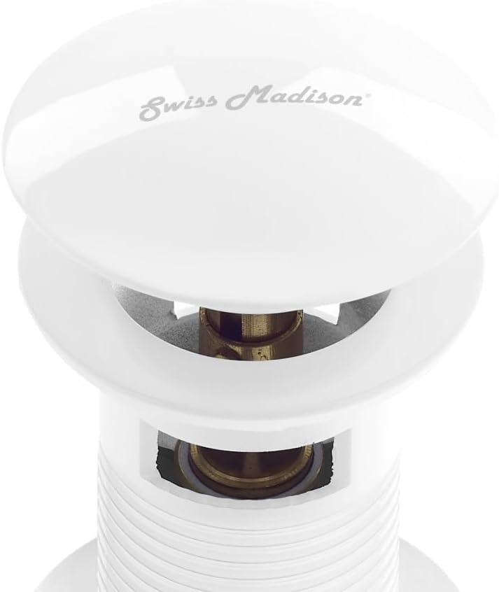 Swiss Madison Residential Pop Up Sink Drain 1.75 in Glossy White