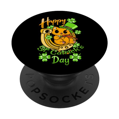 Regalo para los amantes de los gatos Feliz día de San Patric PopSockets PopGrip Intercambiable