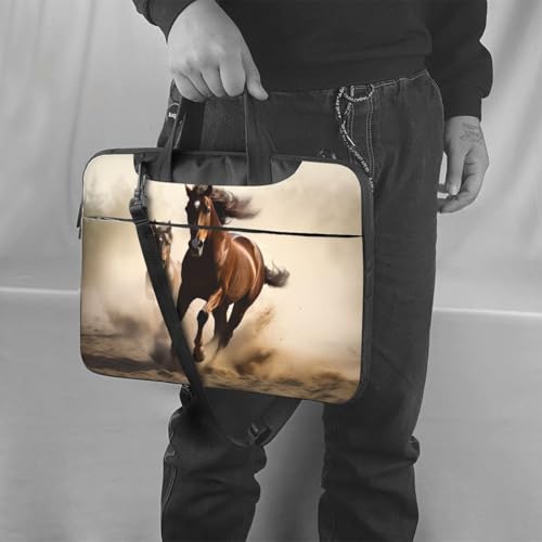 Bolso maletín para laptop con diseño caballo corriendo miniatura 6