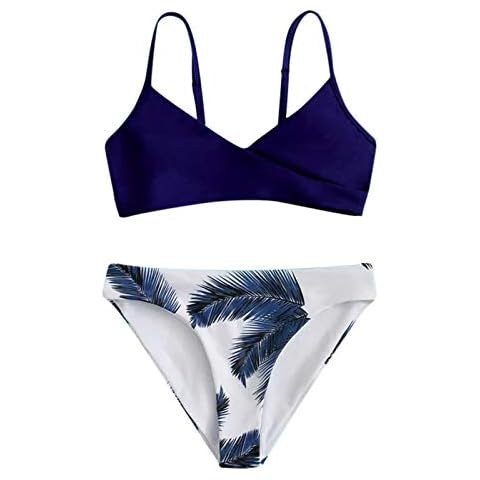 JoyJoy Kids Swimming Costumes for Girls 2 Piece Swimsuit Toddler Swimsuit Girl's Triangle Bikini Set Bathing Suit Set High Waist Bottom for Sea Bath Beach Blue Cover