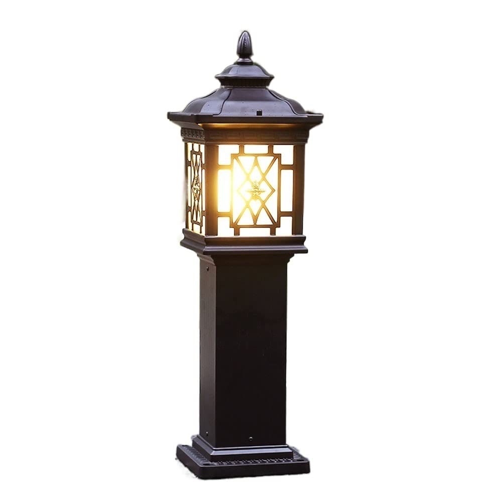 QUSYZD Post Lights Outdoor,European Lawn Lamp Post Lamp Community Garden Courtyard Outdoor Light Villa Over Road Lights Outdoor Waterproof Landscape Lights E27 Interface,Bronze,M