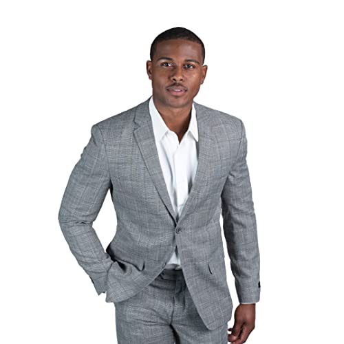 Slim Fit 2 Button Plaid Tweed Blazer Dinner Jacket SD958182