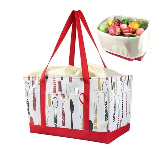 [Frfik] ses Fassungsvermogen - Wiederverwendbare Einkaufsbeutel -Mit Zugband Und Taschen | se Tragetaschen Fur Lebensmittel Eink