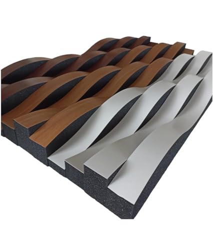 Panneaux acoustiques Movie effet bois Diffuseur et absorbant son 100 x 20 x 7 cm (noyer foncé)