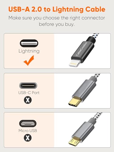 Image of CableCreation 3Pack Short iPhone Charging Cable 6 Inch /0.5FT, MFi Certified | Lightning to USB Data Sync Cord for iPhone 14 /14 Pro, AirPods Pro, iPhone 13, 12, 11, iPad