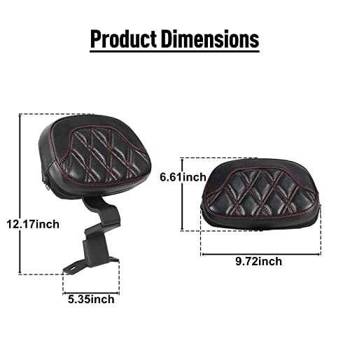 Low-Profile Seats Rider Passenger Pillion Leather Seat With Front Driver Rider Backrest Pad For Harley 2009-2022 Touring Road King Street Glide Road Glide Electra Glide, Seat Cushion + Backrest #TOP3