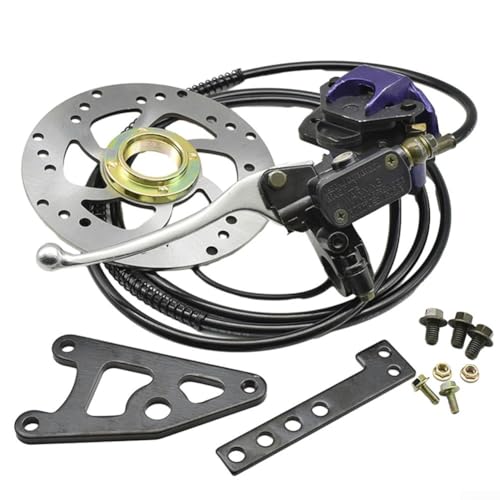 Qualoramall Kit de freno de disco trasero con bomba de aleación de aluminio de disco ventilado de 16 cm para modificación de bicicleta eléctrica o motocicleta, colocación trasera con/sin opciones de