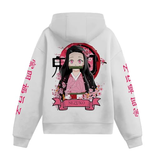 Image of Eshaaver Anime Inspired Design Unisex Pullover Hoodie, Black, Graphic Print Front and Back