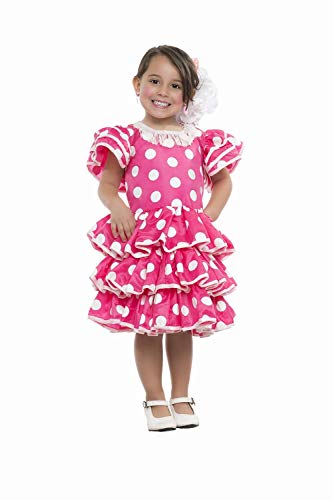 Disfraz de Flamenca fucsia con lunares para niña