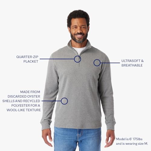 Fair Harbor The Larchmont Seawool Quarter-Zip –– Men's All-Season Seawool Outerwear –– Heat-Regulating and Moisture-Wicking3