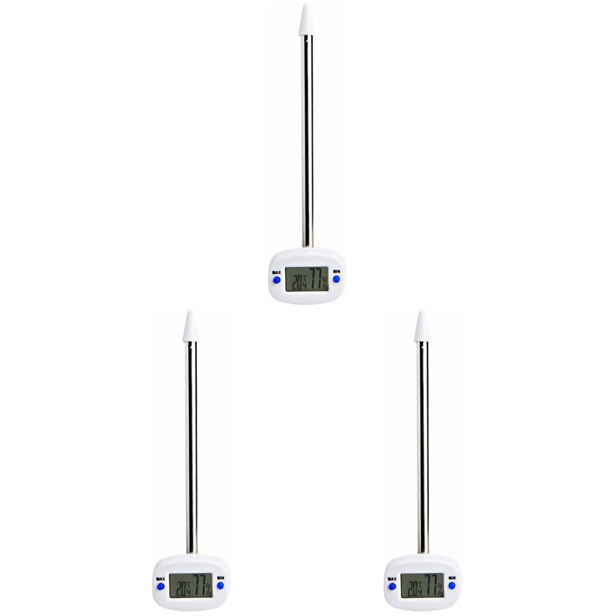 ibasenice 3 Piezas Termómetro de Suelo Inoxidable con Medidor de Temperatura para Jardinería Herramienta Práctica para Casa y Invernadero