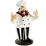 Deco 79 Polystone Chef Decorative Sculpture Home Decor Statue with 2 Wine Holder Slots, Accent Figurine 12' x 8' x 16', White