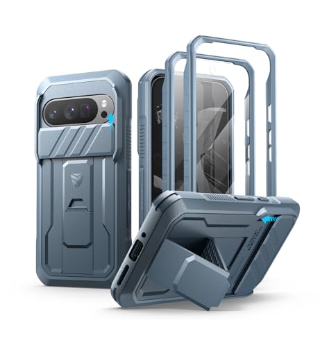 Coque Google Pixel 9 Pro double cadre avant Dexnor avec support béquille et écran intégré