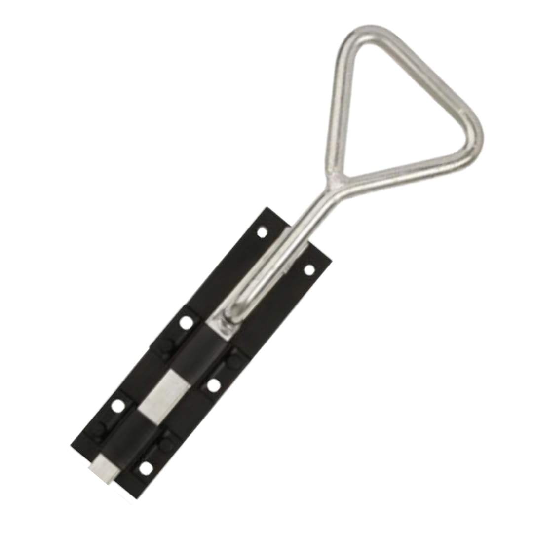Bow Handle Drop Down Bolt 12" - 24" Gate Garage Heavy Duty Black Galvanised (Black, 18 Inch)