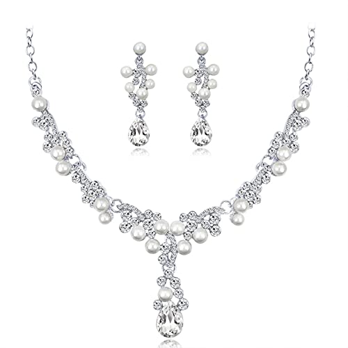 Juego de joyas gran bisutería pendientes para mujer collar cadena de declaración 45 cm
