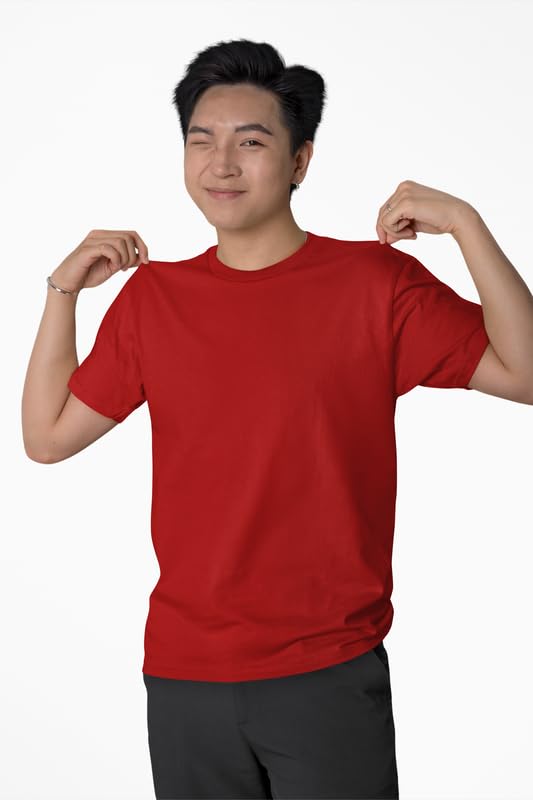 Image of Solid T Shirt for Men | Men's Premium Cotton T-Shirt | Round Neck | Regular Fit | Comfortable Fabric | Stylish & Lightweight | Perfect for Everyday Use