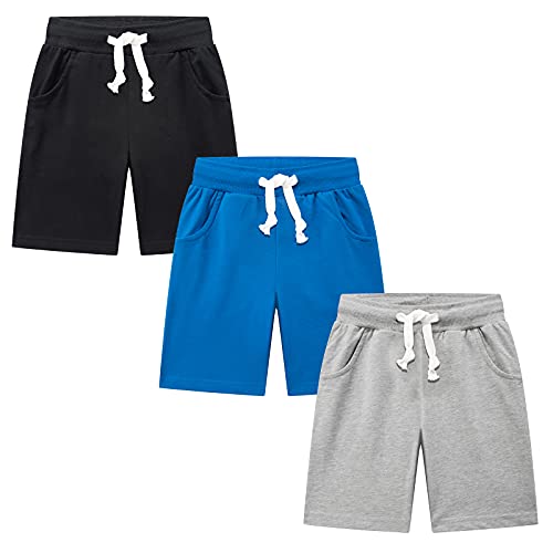 HZXVic Toddler Baby Boys Shorts, Summer Cotton Shorts for Kids Girls, 3 Pack Childrens Jogger Pants