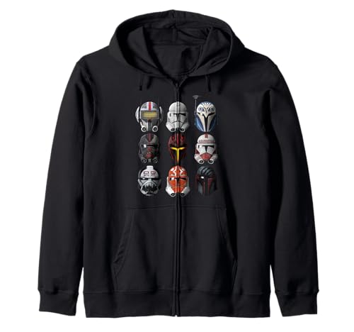 Gilet Star Wars The Clone Wars Clone Helmets Zip Hoodie pour adulte
