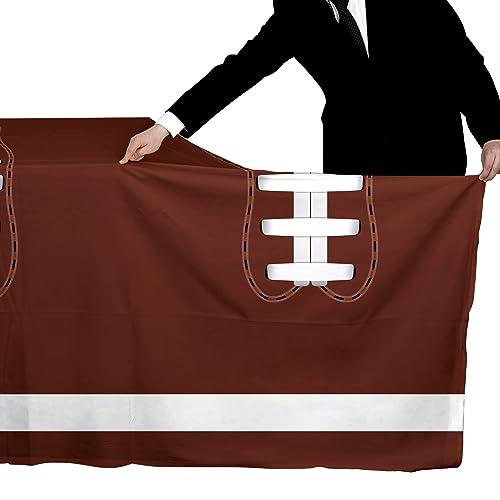 Image of Gatherfun Football Party Decorations Disposable Tablecloth Plastic Touchdown Table Cover for Birthday Football Party Games Decoration 54 X 108Inch，2 Pack