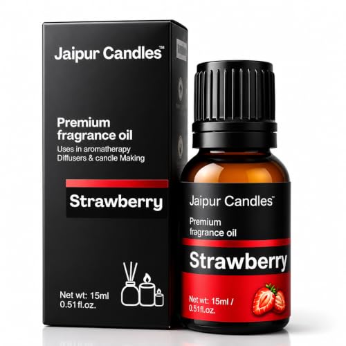 Image of Strawberry Fragrance Oil | 15 ml | Aroma Oil for Home Fragrance | Best for Aromatherapy | Use in Diffusers, Candles, Air Fresheners (15ML, Strawberry)