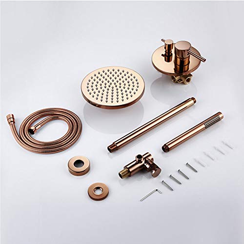 Mitigeur douche pluie encastré avec combiné douchette à main et bec de bain - 4