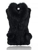 Stil: starker warmer Pelz HEIZZI 100% Kaninchen Pelz Weste Mit Pelz Ball Elegant Weich