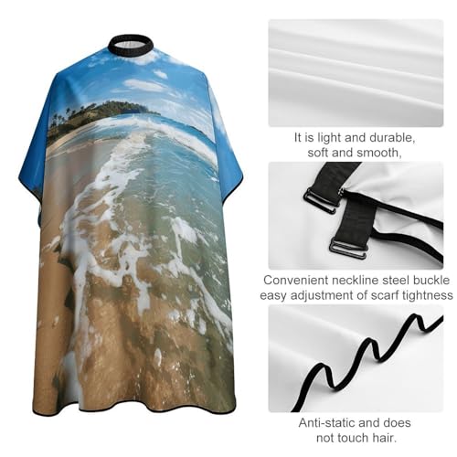 Capa para corte de cabello Clear Sky Wave Beach unisex miniatura 4