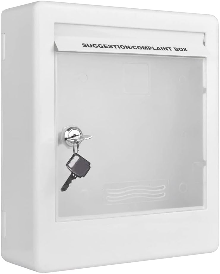 Plantex Plastic Letter Box/Post Box/Donation Box/Mail Box/Suggestion Box/Complaint Box/Letter Box for Home gate and Office with Lock & Keys - (White), Wall Mount