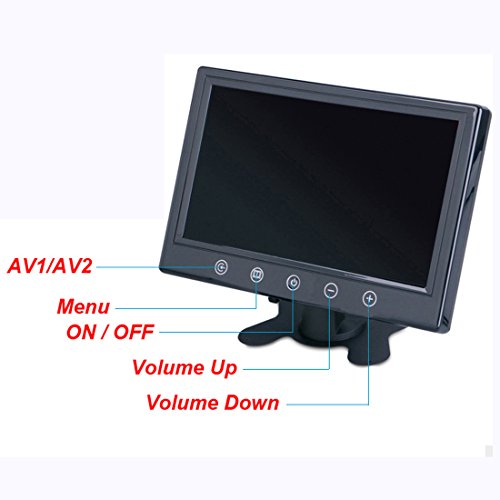 Image of SallyBest 9 Inch 16:9 HD Pillow TFT LCD Color Screen Car Rearview Monitor Support 2 Video Output Widescreen Car Rear View Headrest DVD VCR Monitor with Touch Button & Remote Control