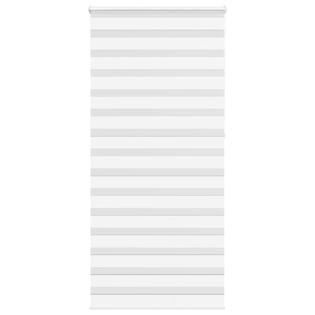 Zebra-Rollo, Polyester, Weiß, 115 x 230 cm | Blickdicht, leicht zu reinigen, Wand- oder Fenstermontage, Kindersicherung