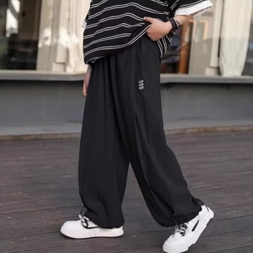 Boys Parachute Pants Casual Baggy Wide Leg Sweatpants Kids Adjustable Drawstring Athletic Joggers Fall Winter Pants4
