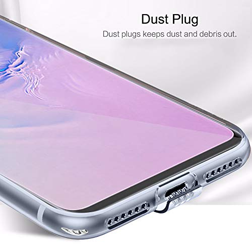 Image of TheGiftKart Thermoplastic Polyurethane, Silicone Camera Protection Back Cover Case for Samsung Galaxy S10 (Inbuilt Dust Plugs and Anti-Slip Grip, Transparent)