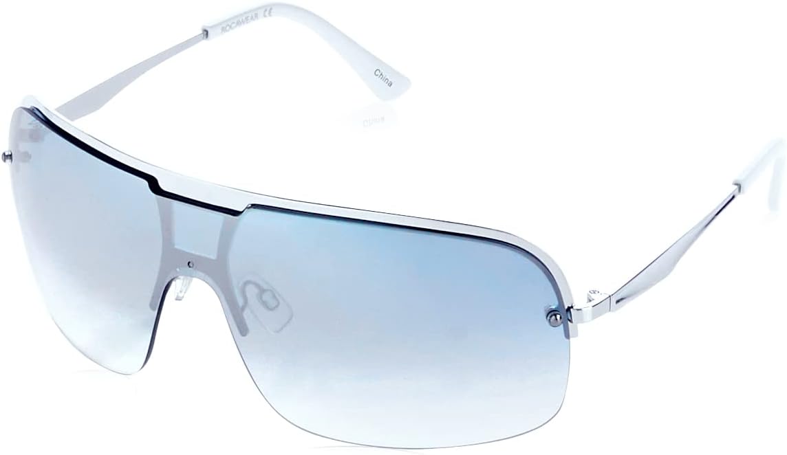 Rocawear R1487 Metal Shield Uv400 Protective Rectangular Sunglasses. Gifts for Men with Flair, 135 Mm
