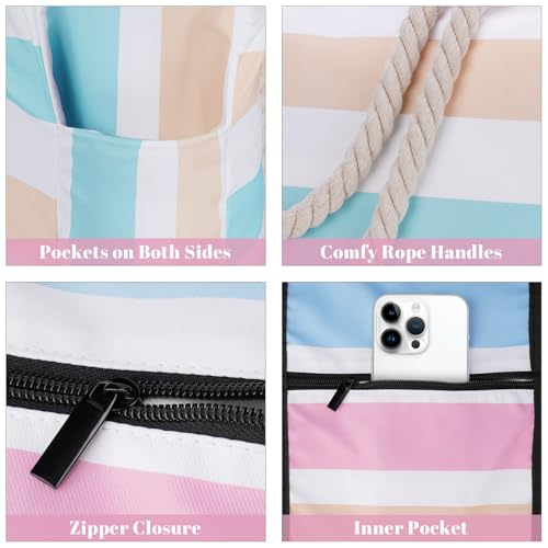 Regalo ideal: bolsa de playa impermeable elegante con correas de cuerda 4