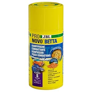 JBL PRONOVO BETTA FLAKES Fishing Food for Battle Fish from 3-10 cm, Fish Food Flakes, Size S, 100 ml