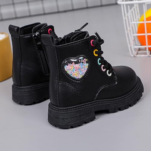 Girls Colorful Ankle Boots Kids Toddler Hearted Decor Party Cute Boot Side Zipper Design Casual Shoes British Booties3