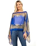Scarfand Chiffon Silk Feeling Sheer Poncho/Kimono Beach Cover-up and Sun Protective Shawl (Wearable...