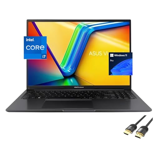 ASUS Vivobook 16 Laptop, pantalla WUXGA IPS Micro-Edge de 16 pulgadas, 12ª generación de 10 núcleos i7-1255U (hasta 4.7 GHz), 40 GB de RAM, SSD PCIe de 1 TB, teclado, 180° Lay-Flat, cámara web, BT,