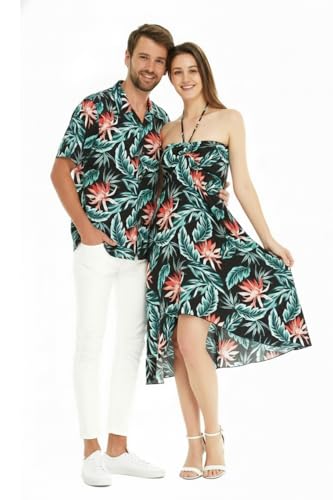 Image of Matchable Couple Hawaiian Shirt or Dress Signature Prints Orchid Breeze | Sold Individually; Matchable Couple Collection; Soft Comfortable Fabric; Signature Tropical Prints; Vacation Ready