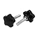 Aexit M10x50mmx48mm Plastic Knobs & Hand Wheels Star Head Screw Bolt Stud Clamping Knobs Grips Star Knobs Black 2pcs