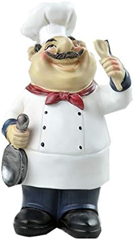 Homodic French Chef Figurine Cook Chef Collectible Statues with 4 Various Shape for Counter Top Restaurant Cafe Style 2
