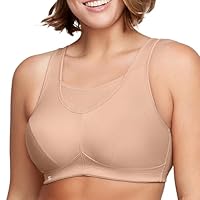 Glamorise Women's Intimate Apparel Women Full Figure No-Bounce Camisole Wirefree #1066 Sports Bra, Beige, 46D US