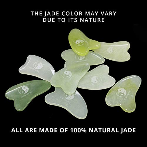 Best Jade Gua Sha Scraping Massage Tool - Hand Made Jade Guasha Board - Great Tools For Spa Acupuncture Therapy Trigger Point Treatment On Face [Triangle Shape] #TOP1